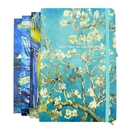 Jegyzetfüzet A/5 vonalas gumis keményfedeles Van Gogh