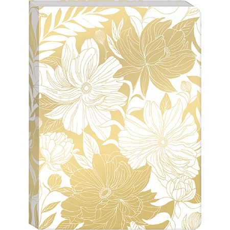 Jegyzetfüzet A/5 vonalas keményfedeles Gold, Golden Botanicals