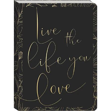 Jegyzetfüzet A/5 vonalas keményfedeles Gold, Live the Life