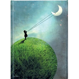 Jegyzetfüzet A/5 vonalas keményfedeles mágneses Chasing the moon