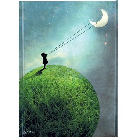 Jegyzetfüzet A/5 vonalas keményfedeles mágneses Chasing the moon