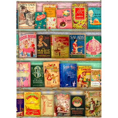 Jegyzetfüzet A/5 vonalas keményfedeles mágneses Cook Book Library
