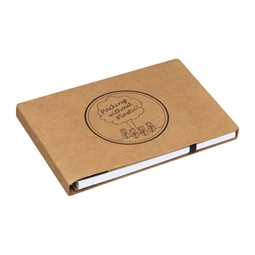 Jegyzetfüzet A/6 újrahasznosított + toll,  felül spirálos, gumis 70 lapos vonalas natúr/fekete 14,5 x 9 cm