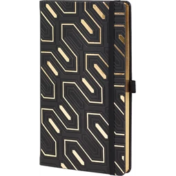 Jegyzetfüzet A/6 vonalas CASTELLI 192 lapos keményfedeles gumis Gold Obelsik