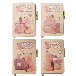 Jegyzetfüzet A/6 vonalas, gumigyűrűvel CapyBara