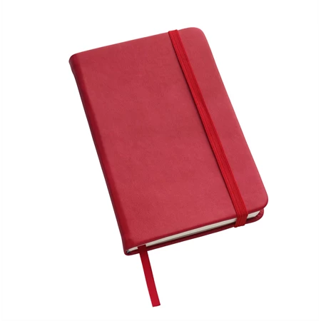 Jegyzetfüzet A/6 vonalas, gumipánttal, 100 lapos piros