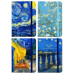 Jegyzetfüzet A/6 vonalas gumis keményfedeles Van Gogh