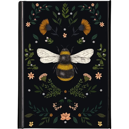Jegyzetfüzet A/6 vonalas keményfedeles mágneses Botanical Bee