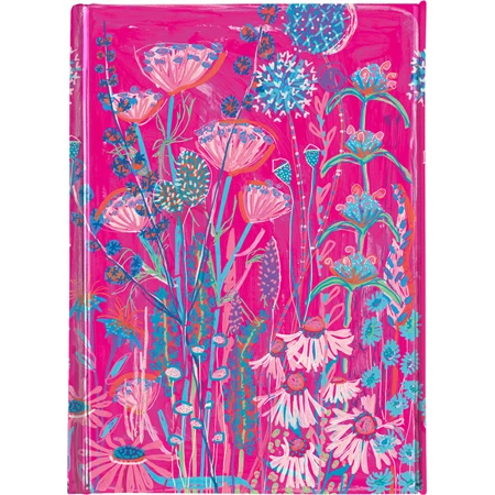 Jegyzetfüzet A/6 vonalas keményfedeles mágneses Pink garden house
