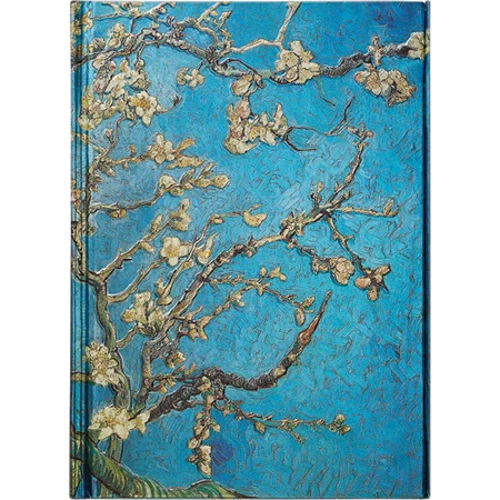 Jegyzetfüzet A/6 vonalas keményfedeles mágneses Van Gogh Almond Blossoms
