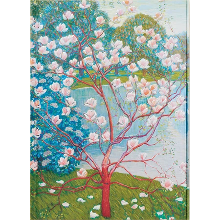 Jegyzetfüzet A/6 vonalas keményfedeles mágneses Wilhem Lizst: Magnolia Trees