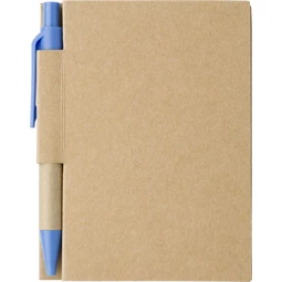 Jegyzetfüzet A/7 újrahasznosított +toll,  80lap natúr/kék (fekete tollbetéttel)