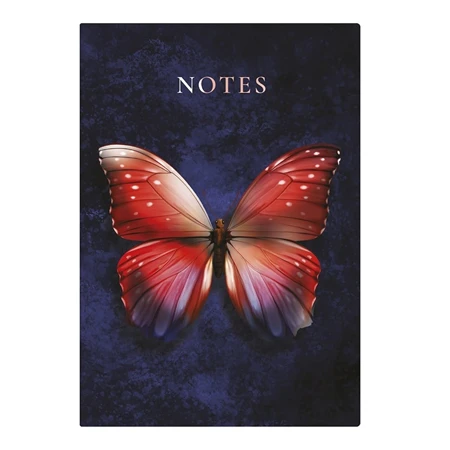 Jegyzetfüzet B/5 TOPTIMER Notes Butterfly Red vonalas 96 lap