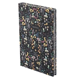Jegyzetfüzet B/5 TOPTIMER Notes Flowers Black vonalas 96 lap