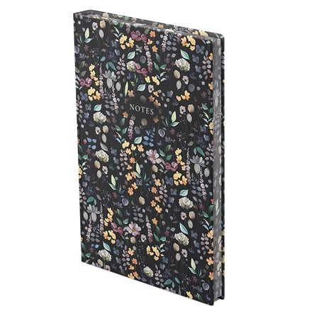Jegyzetfüzet B/5 TOPTIMER Notes Flowers Black vonalas 96 lap