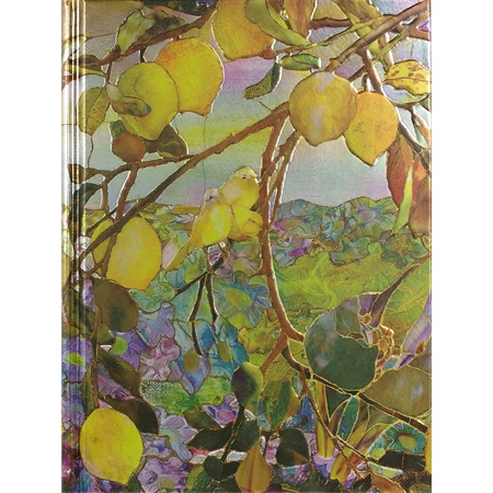 Jegyzetfüzet B/5 vonalas Peter Pauper 80 lapos keményfedeles arany lapszél Tiffany Lemon Tree