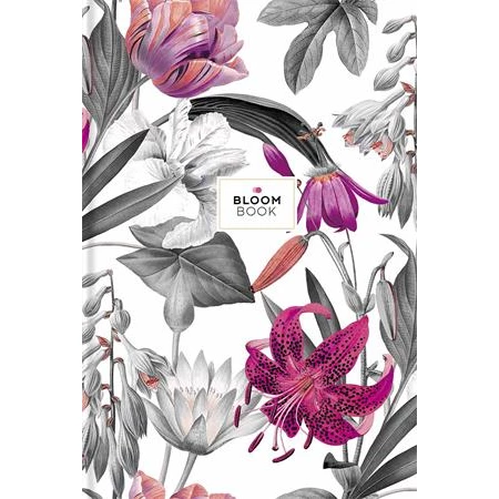 Jegyzetfüzet B5 vonalas SHKOLYARYK 80 lapos puha fedeles Bloom Book, arany nyomatos soft-touch borító, vegyes minta