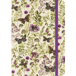 Jegyzetfüzet B/6 vonalas Peter Pauper 80 lapos keményfedeles gumis Amethyst Butterflies