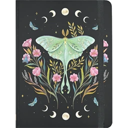 Jegyzetfüzet B/5 vonalas Peter Pauper 120 lapos keményfedeles gumis Luna Moth