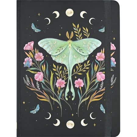 Jegyzetfüzet B/5 vonalas Peter Pauper 120 lapos keményfedeles gumis Luna Moth