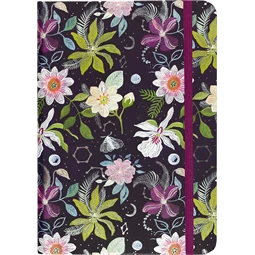 Jegyzetfüzet B/6 vonalas Peter Pauper 120 lapos keményfedeles gumis Celestial Garden