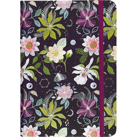 Jegyzetfüzet B/6 vonalas Peter Pauper 120 lapos keményfedeles gumis Celestial Garden