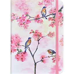 Jegyzetfüzet B/6 vonalas Peter Pauper 120 lapos keményfedeles gumis Cherry Blossoms in spring