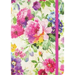 Jegyzetfüzet B/6 vonalas Peter Pauper 120 lapos keményfedeles gumis Peony Garden