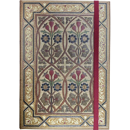 Jegyzetfüzet B/6 vonalas Peter Pauper 160 lapos keményfedeles gumis arany lapszél Art Nouveau