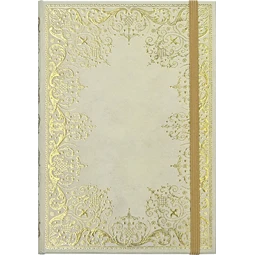 Jegyzetfüzet B/6 vonalas Peter Pauper 160 lapos keményfedeles gumis arany lapszél Gilded Ivory mit GS