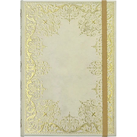 Jegyzetfüzet B/6 vonalas Peter Pauper 160 lapos keményfedeles gumis arany lapszél Gilded Ivory mit GS