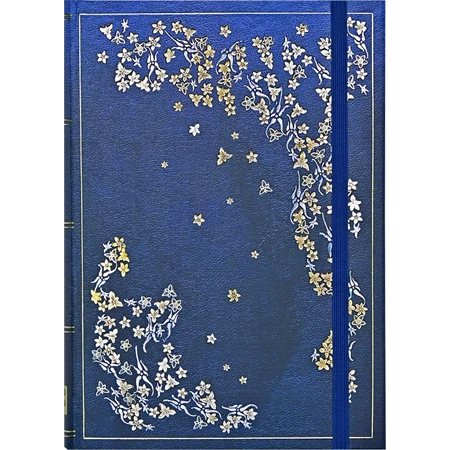 Jegyzetfüzet B/6 vonalas Peter Pauper 80 lapos keményfedeles arany lapszél Gilded Branch mit GS