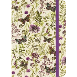 Jegyzetfüzet B/6 vonalas Peter Pauper 80 lapos keményfedeles gumis Amethyst Butterflies