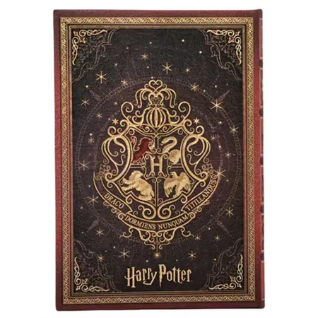 Jegyzetfüzet midi sima Paper Blanks keményfedeles gumis Harry Potter Gryffindor