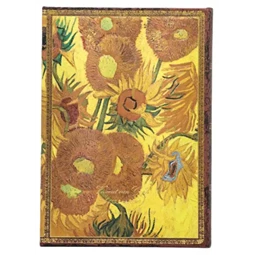 Jegyzetfüzet midi sima Paper Blanks keményfedeles mágneses Van Gogh, Sunflowers