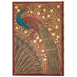 Jegyzetfüzet midi vonalas Paper Blanks keményfedeles gumis Hafiz Peacocks