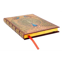 Jegyzetfüzet midi vonalas Paper Blanks keményfedeles gumis Hafiz Peacocks