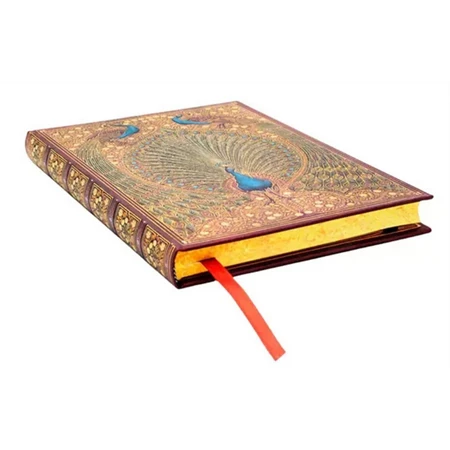 Jegyzetfüzet midi vonalas Paper Blanks keményfedeles gumis Hafiz Peacocks