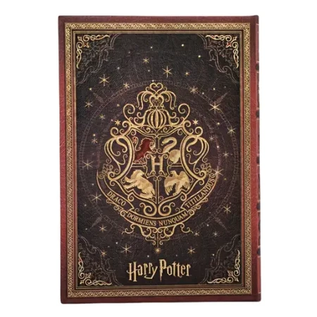 Jegyzetfüzet midi vonalas Paper Blanks keményfedeles gumis Harry Potter Gryffindor