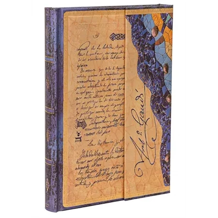 Jegyzetfüzet midi vonalas Paper Blanks keményfedeles mágneses Gaudi, The Manuscript of Reus