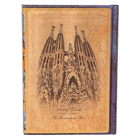 Jegyzetfüzet midi vonalas Paper Blanks keményfedeles mágneses Gaudi, The Manuscript of Reus
