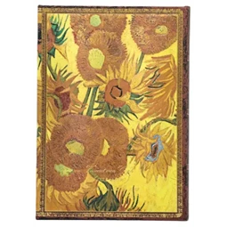 Jegyzetfüzet midi vonalas Paper Blanks keményfedeles mágneses Van Gogh, Sunflowers