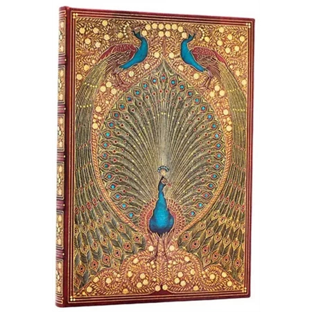 Jegyzetfüzet mini vonalas Paper Blanks keményfedeles gumis Hafiz Peacocks