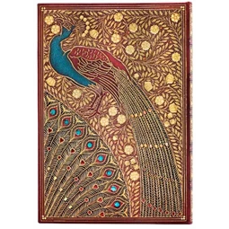 Jegyzetfüzet mini vonalas Paper Blanks keményfedeles gumis Hafiz Peacocks