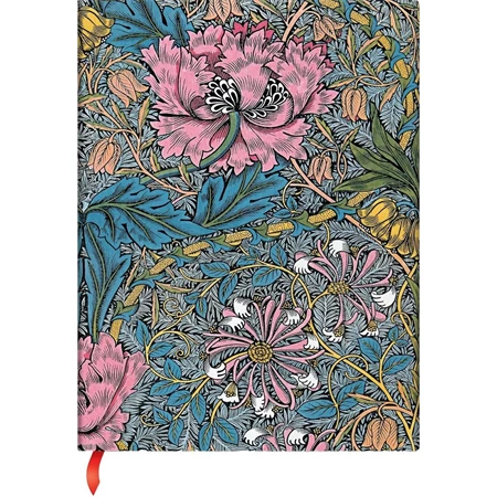 Jegyzetfüzet mini vonalas Paper Blanks keményfedeles gumis William Morris: Morris Pink Honeysuckle