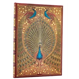 Jegyzetfüzet ultra vonalas Paper Blanks keményfedeles gumis Hafiz Peacocks