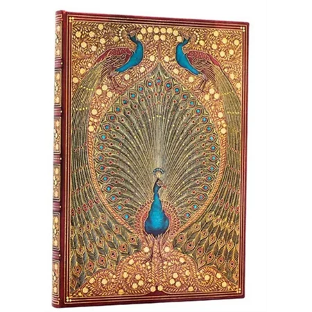 Jegyzetfüzet ultra vonalas Paper Blanks keményfedeles gumis Hafiz Peacocks