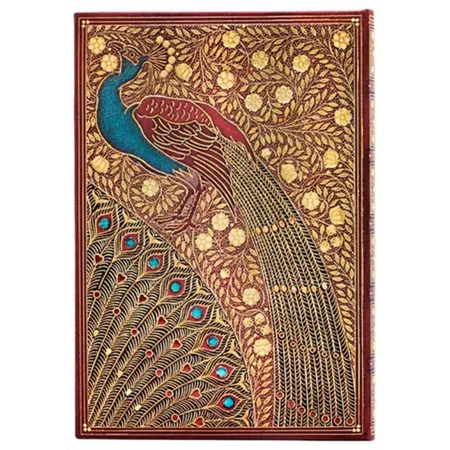 Jegyzetfüzet ultra vonalas Paper Blanks keményfedeles gumis Hafiz Peacocks