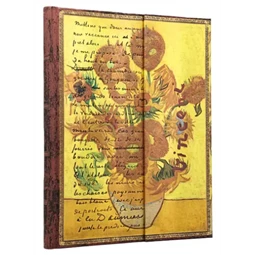 Jegyzetfüzet ultra vonalas Paper Blanks keményfedeles mágneses Van Gogh, Sunflowers