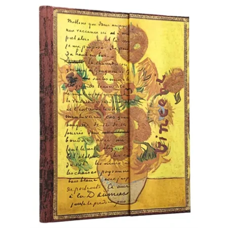 Jegyzetfüzet ultra vonalas Paper Blanks keményfedeles mágneses Van Gogh, Sunflowers